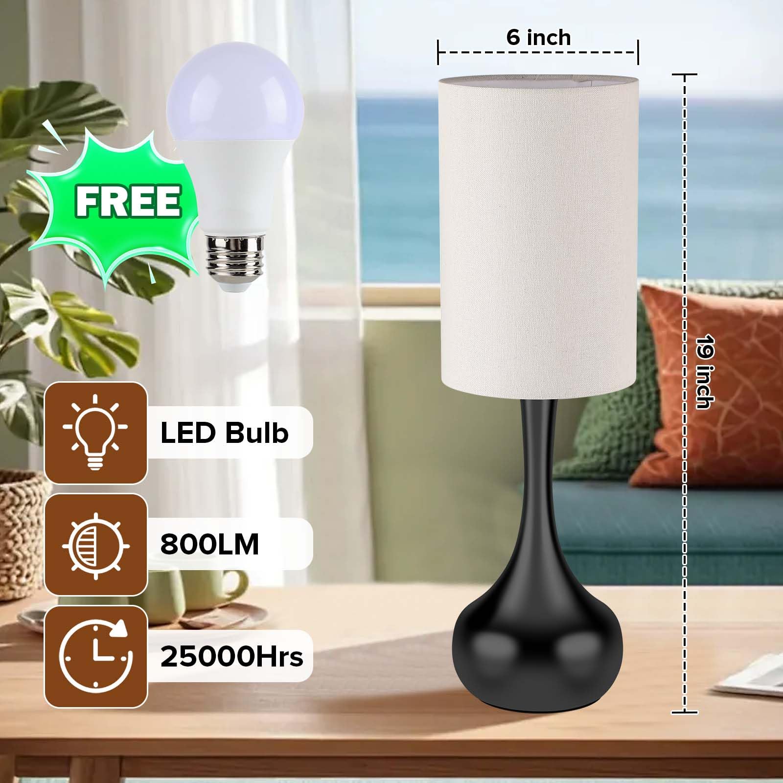 LEDIKON included LED bulb ensures plug-and-play setup with stable illumination