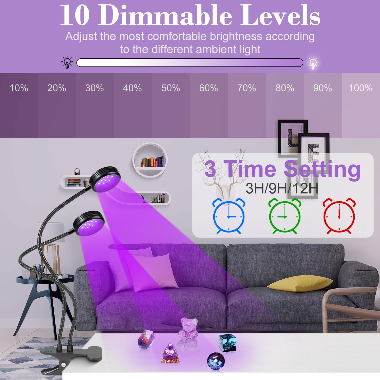 LEDLampsWorld desk clamp with gooseneck for hands-free lighting