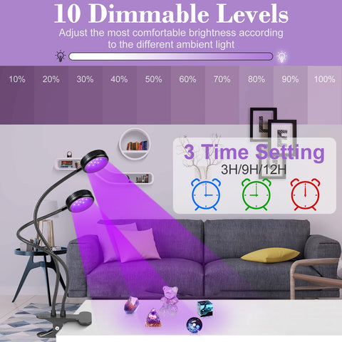 LEDLampsWorld desk clamp with gooseneck for hands-free lighting