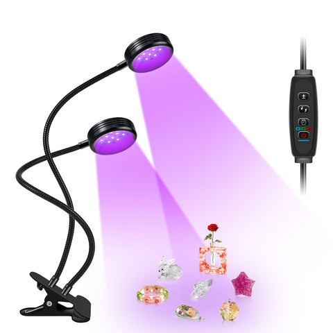 LEDLampsWorld USB UV black light dual head for resin art and posters