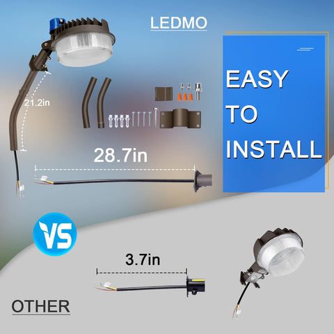 Ledmo 120W barn light side angle demonstrates wide 120° coverage
