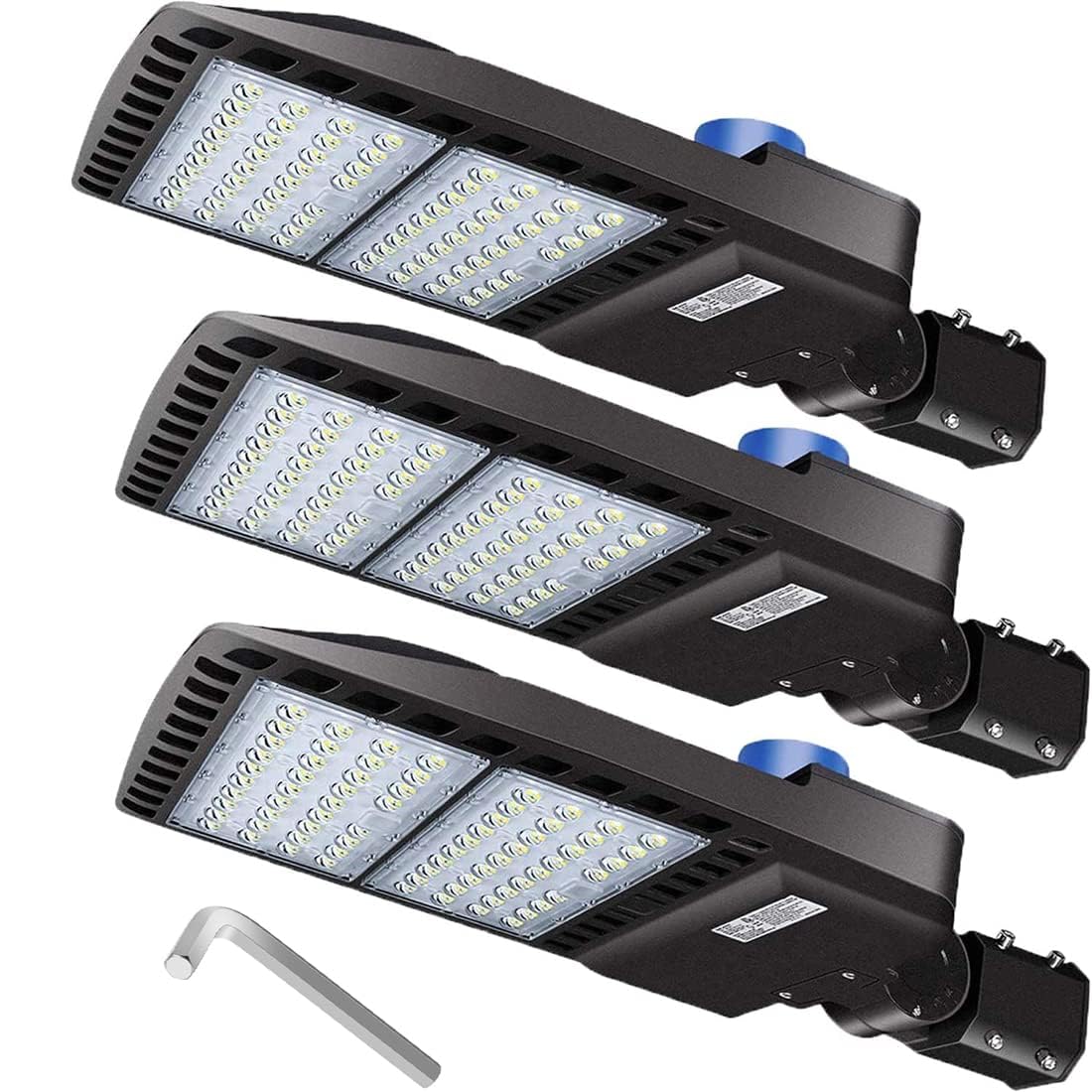 Ledmo 3-pack LED parking lot lights with photocell for automatic dusk-to-dawn operation