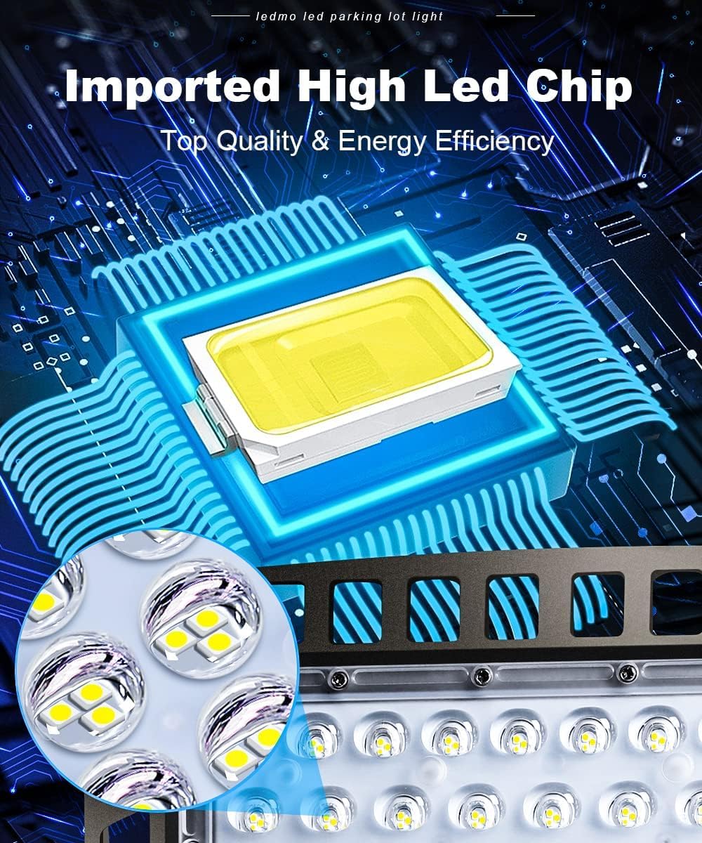 Ledmo LED parking lot light with slipfitter mount for easy secure installation