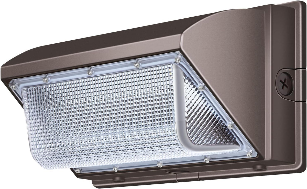 Ledmo LED Wall Pack Light front view shows bright outdoor illumination for entrances