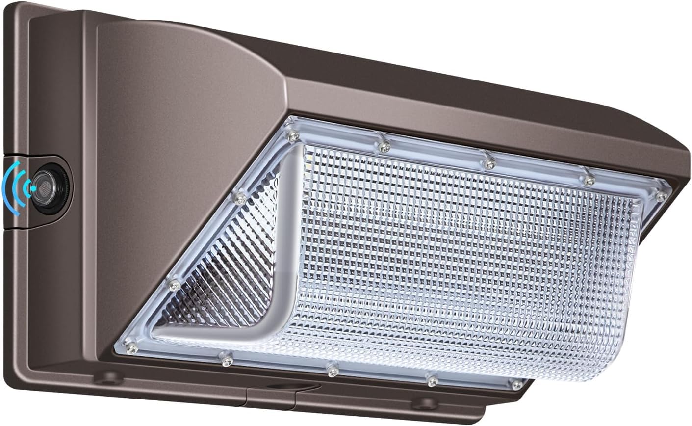 Ledmo wall pack 120W front view; bright outdoor illumination for security.