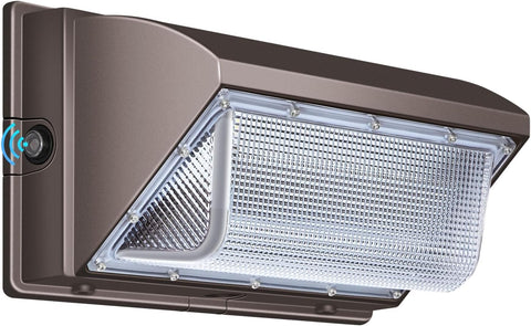 Ledmo wall pack 120W front view; bright outdoor illumination for security.