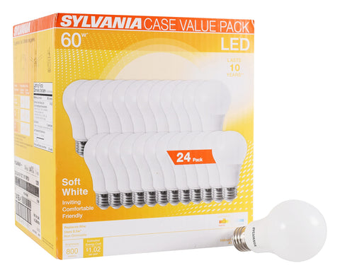 LEDVANCE Sylvania A19 bulb providing 800 lumens of soft white light for bright, energy-efficient illumination.