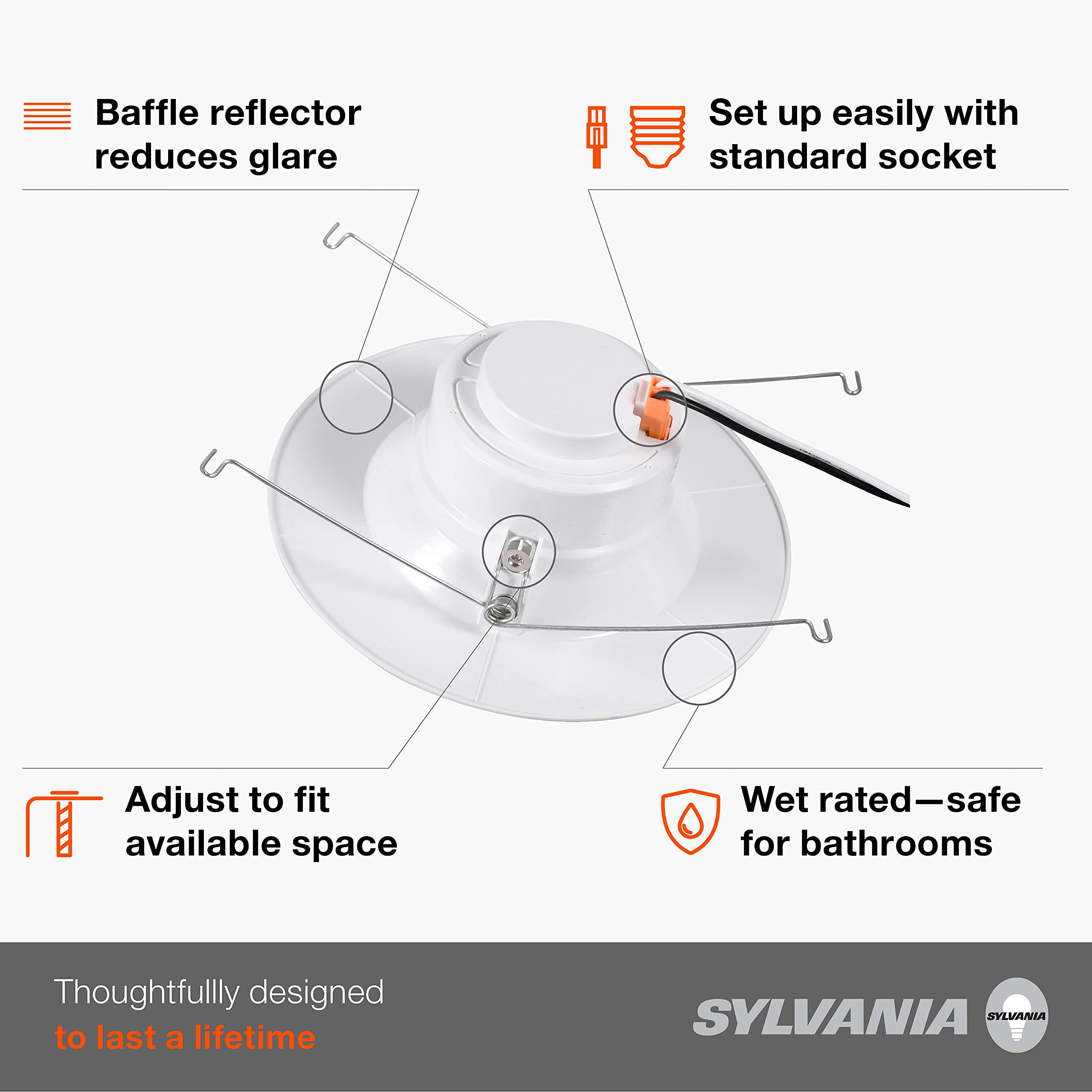 LEDVANCE Sylvania downlight installed in ceiling for seamless integration.
