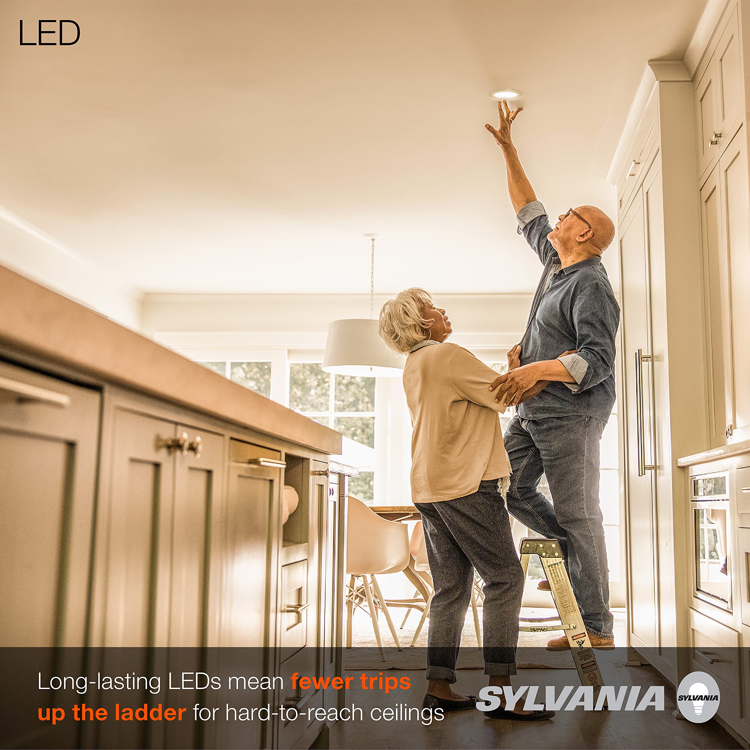 LEDVANCE Sylvania wet-rated downlight in bathroom or shower area.