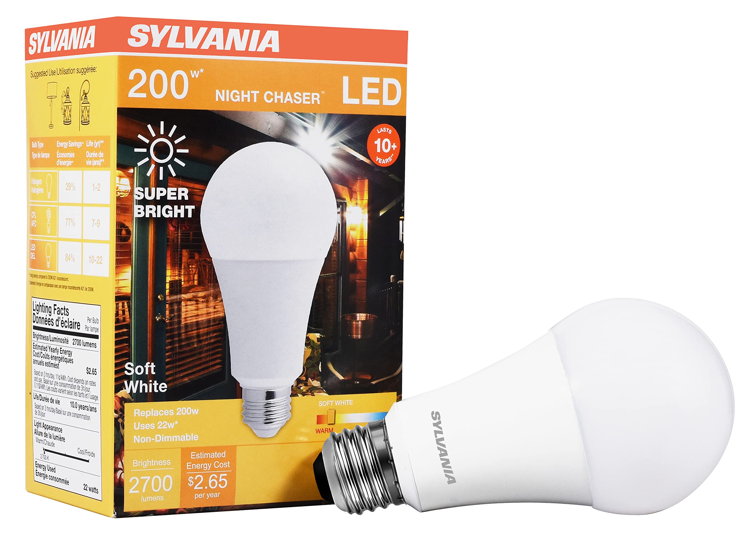 LEDVANCE Sylvania Night Chaser 3000-lumen A21 lamp for bright spaces