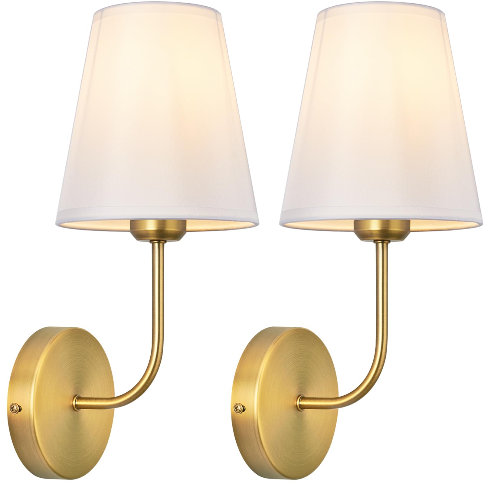 LEECOORA antique brass wall sconce pair front view for balanced bedroom lighting