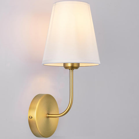 LEECOORA antique brass wall sconce pair side view showcases durable metal construction