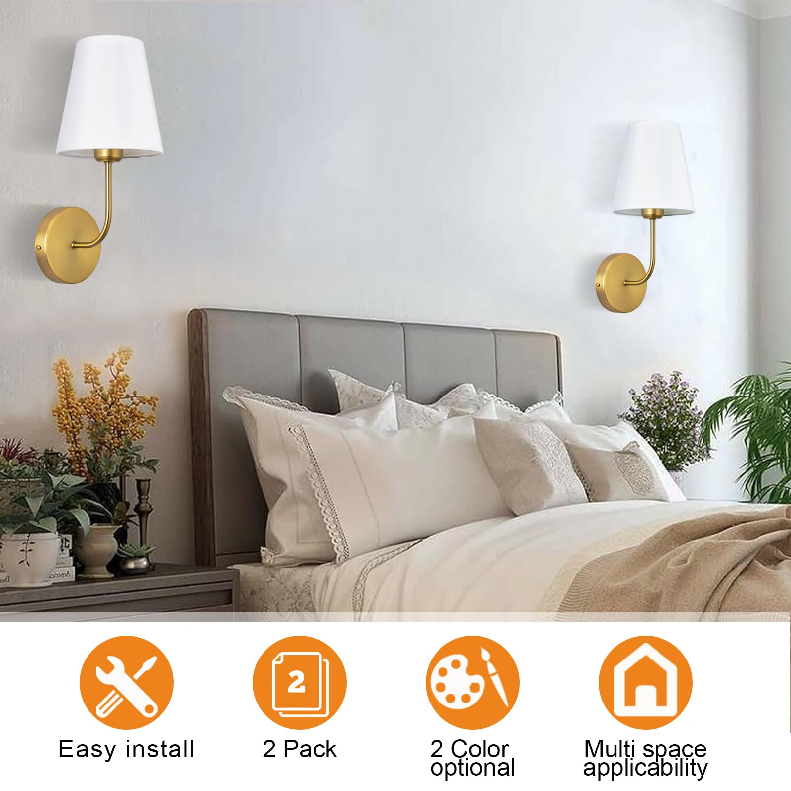 LEECOORA white fabric shade detail adds a soft ambient glow