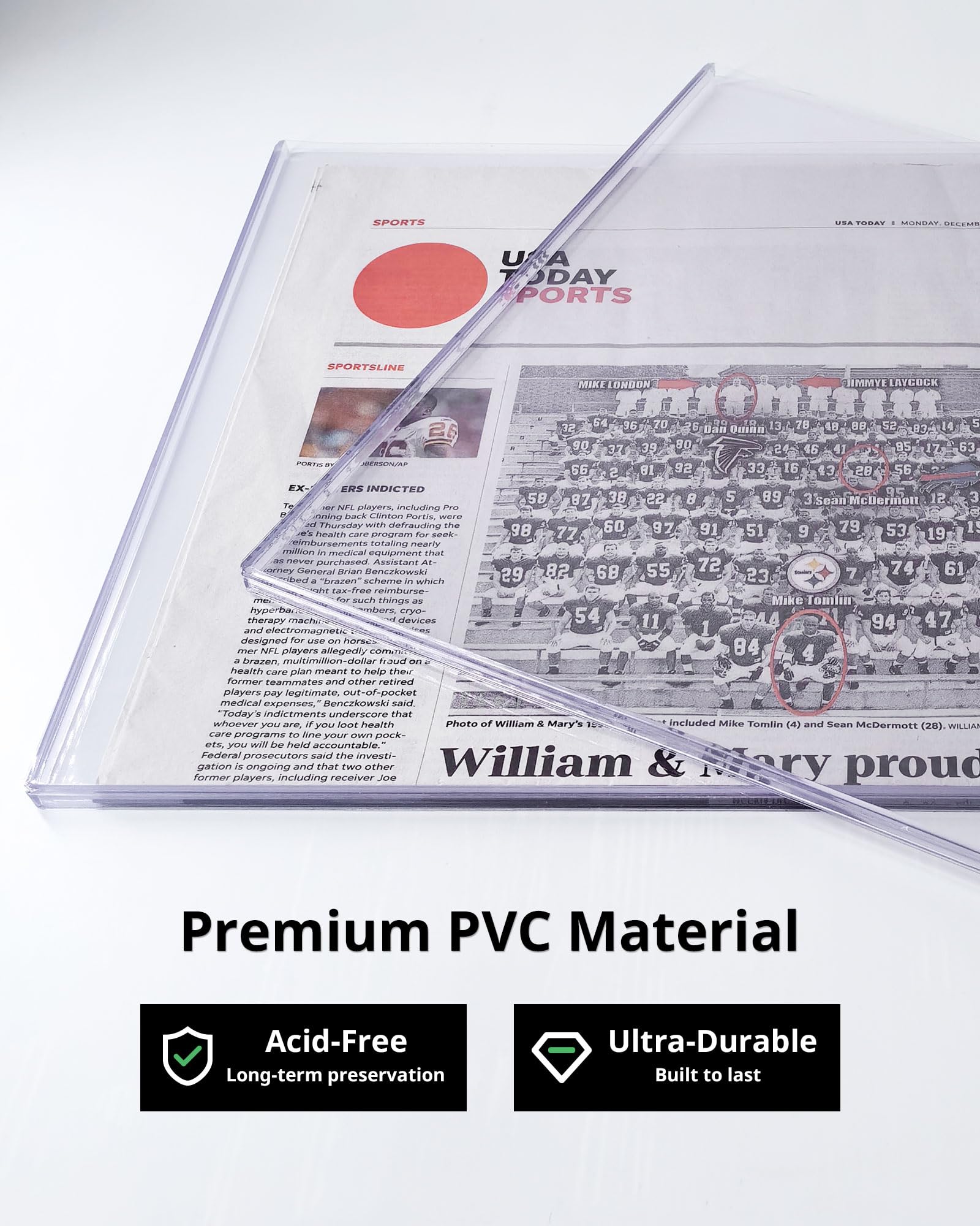 LEEFLIT 5-pack toploaders organize and protect a collector's newspaper set.