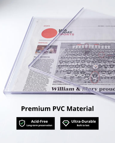 LEEFLIT 5-pack toploaders organize and protect a collector's newspaper set.