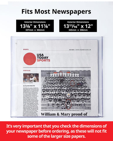 LEEFLIT toploader with 7mm opening enables quick newspaper insertion.