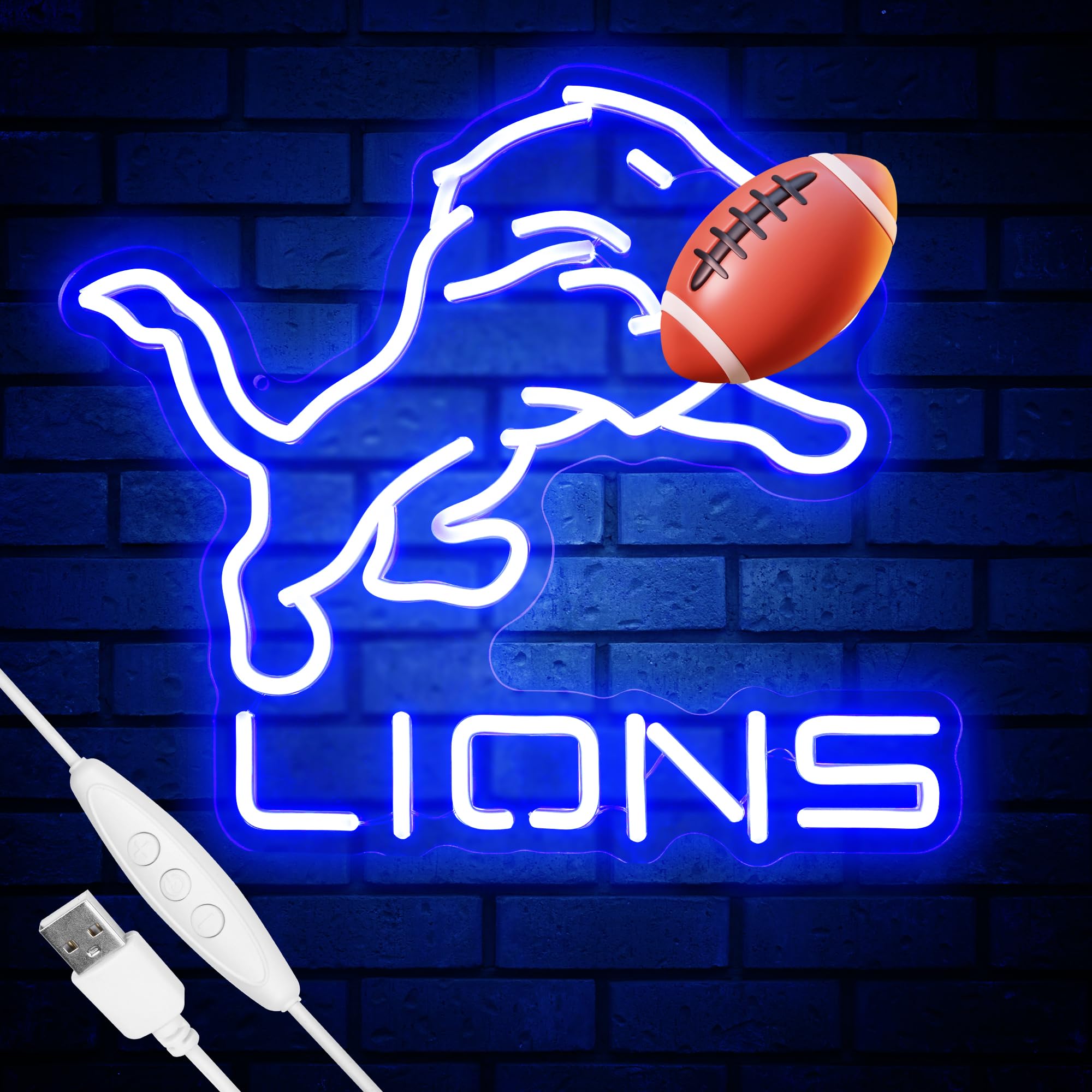 Leeitenlo football team neon sign wall mount for vibrant room decor.