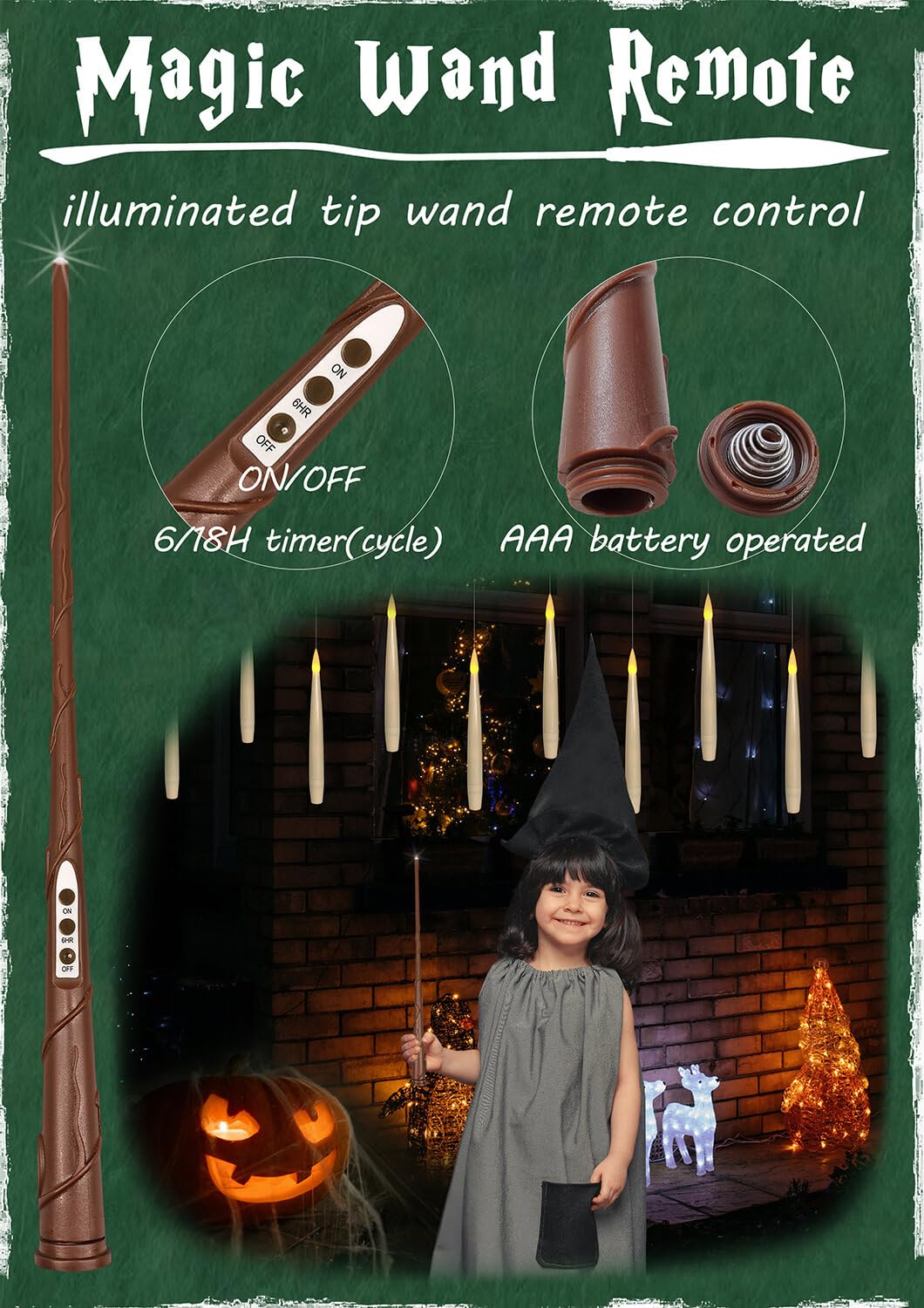 Leejec flickering warm light creates cozy Halloween decor safely.