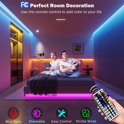 Leeleberd LED strip offering 16 million colors for mood lighting.