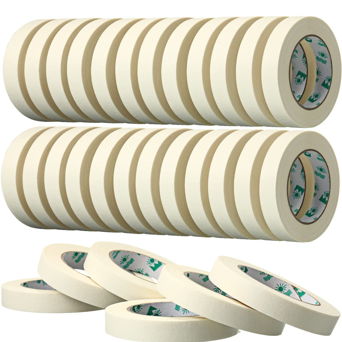 Leelosp beige masking tape rolls for bulk projects, ideal for labeling and edges