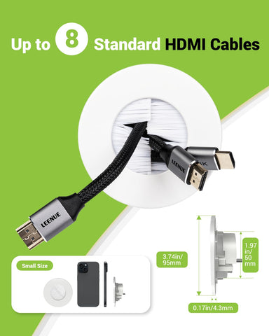 LEENUE compact design saves space while concealing multiple cables behind the wall.