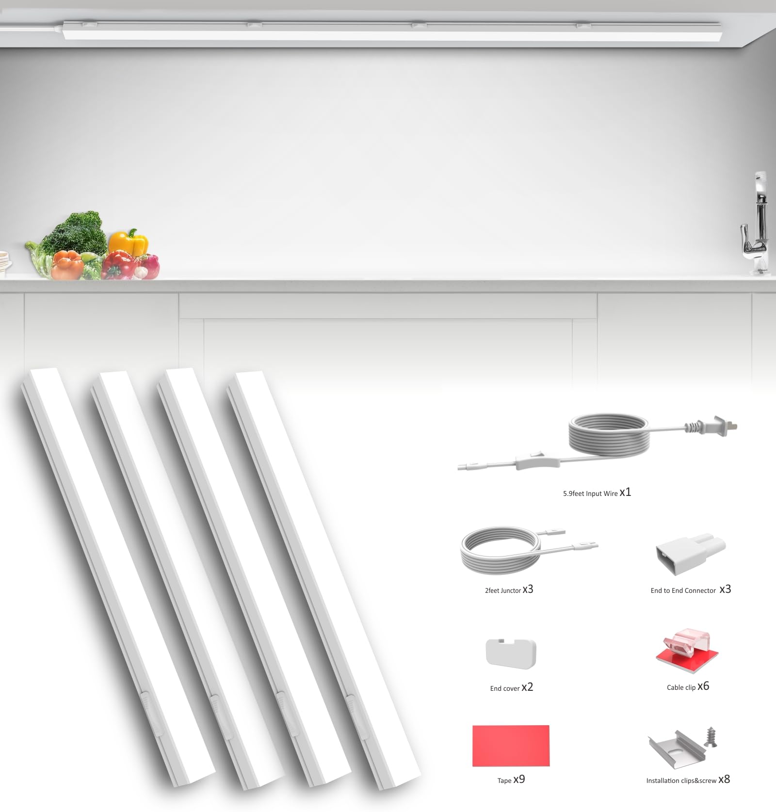 Leetdud kitchen-counter lighting brightens food prep and cleanup areas.