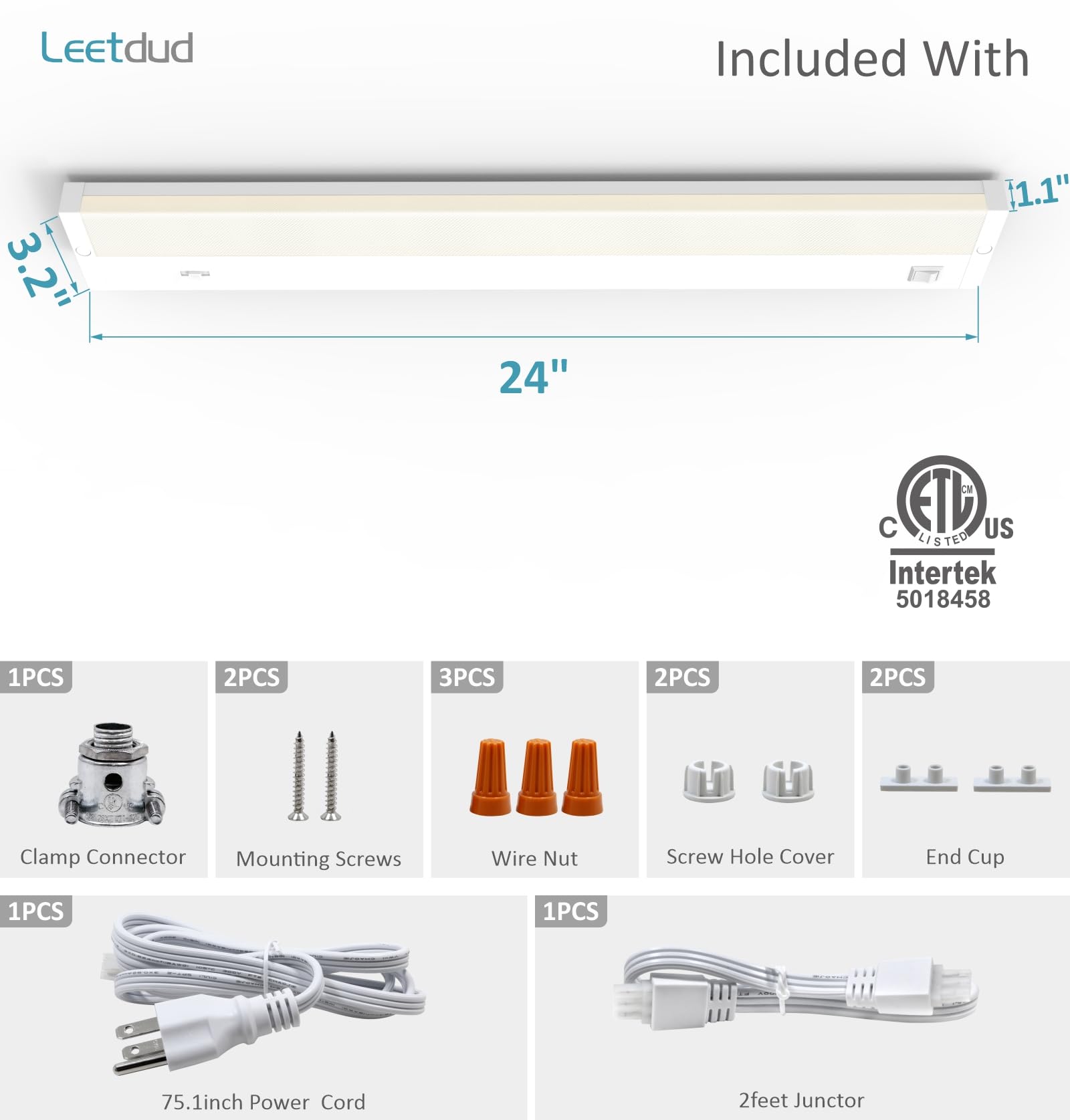 Leetdud LED under-cabinet light long-life performance up to 50,000 hours