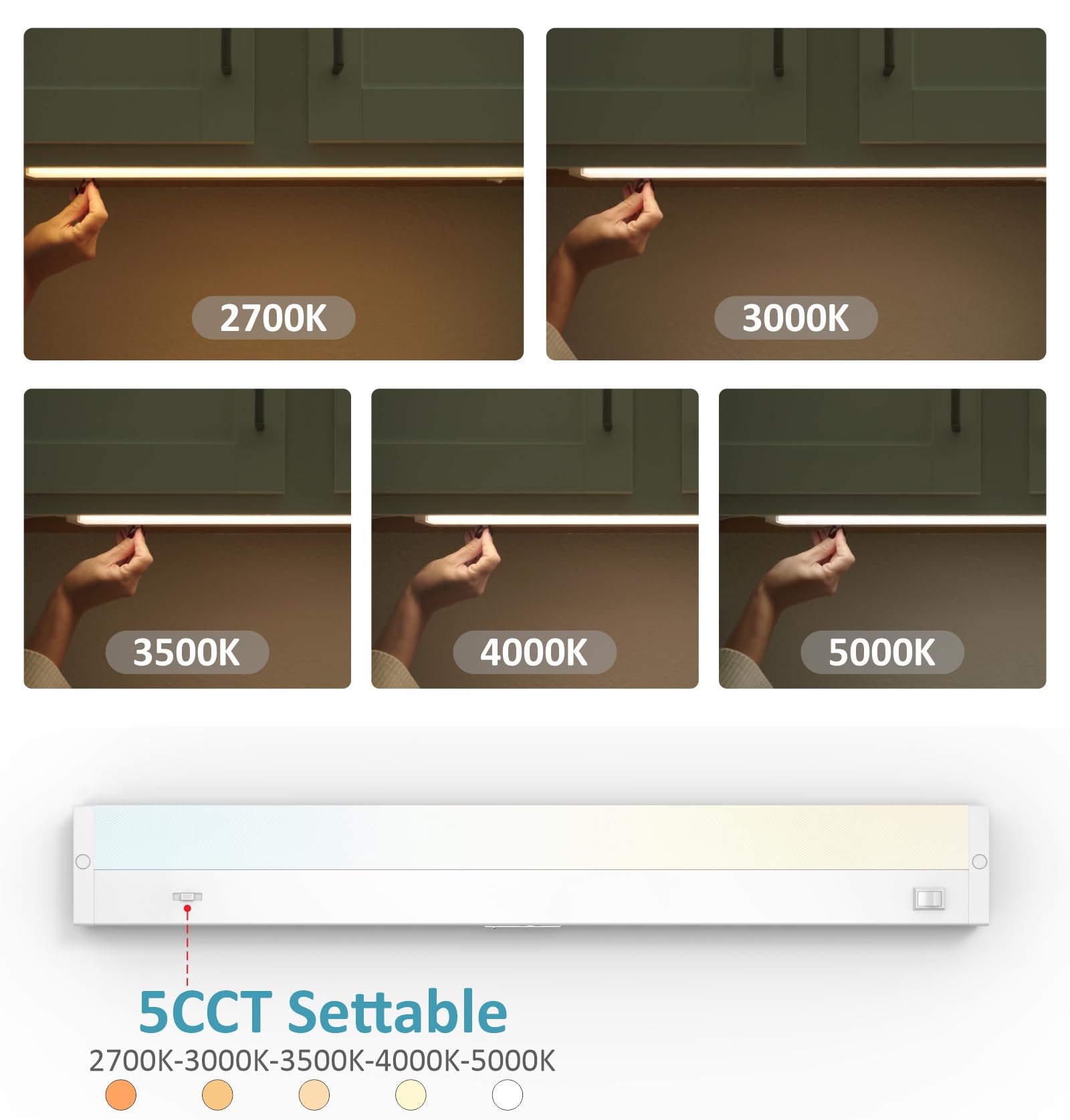 Leetdud LED under-cabinet light in dimmable mode for precise brightness