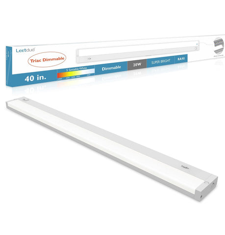 Leetdud LED under-cabinet lighting assembly closeup for easy mounting and clean wiring.