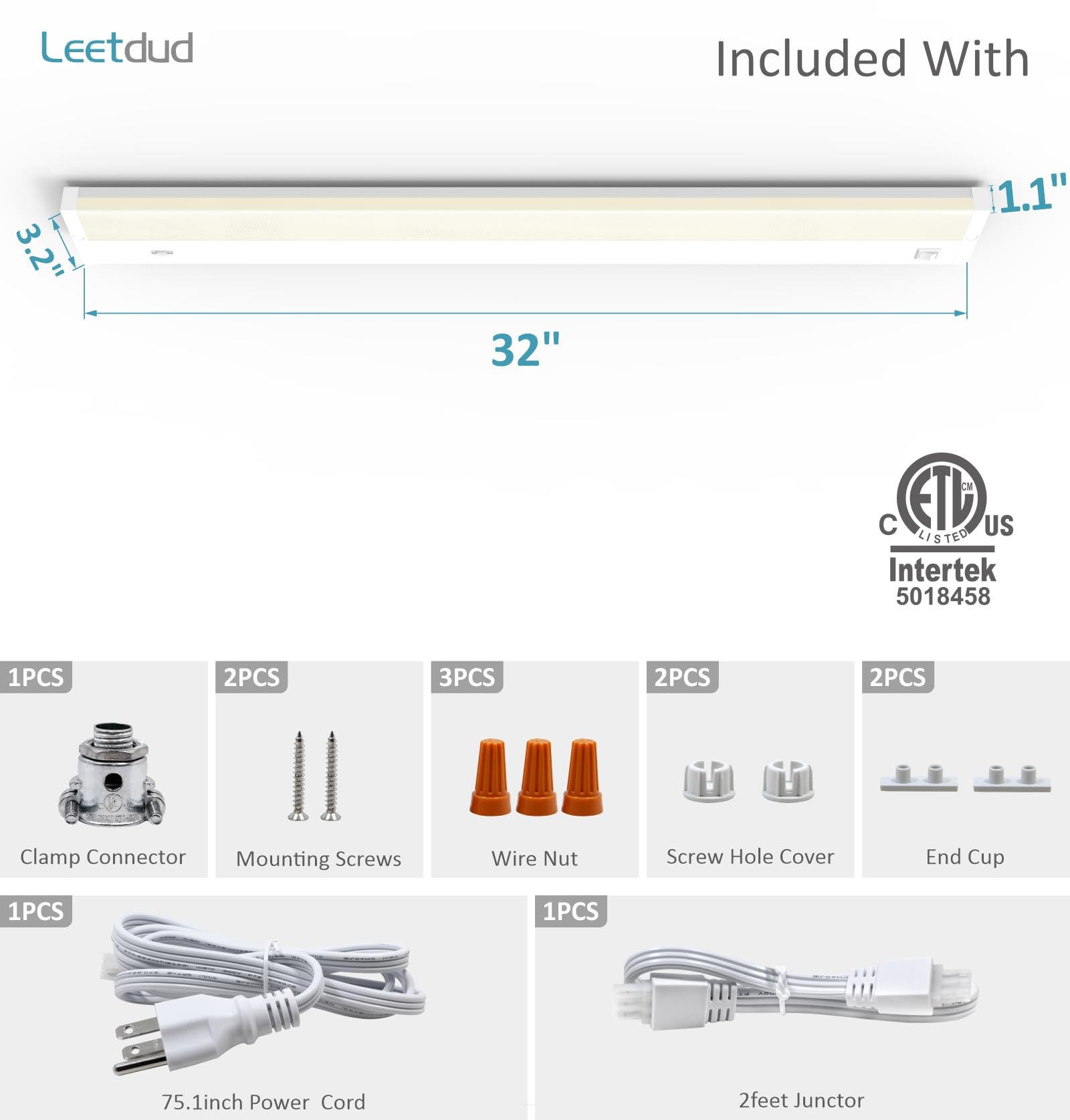 Leetdud soft-white 2700K option for cozy under-cabinet ambience