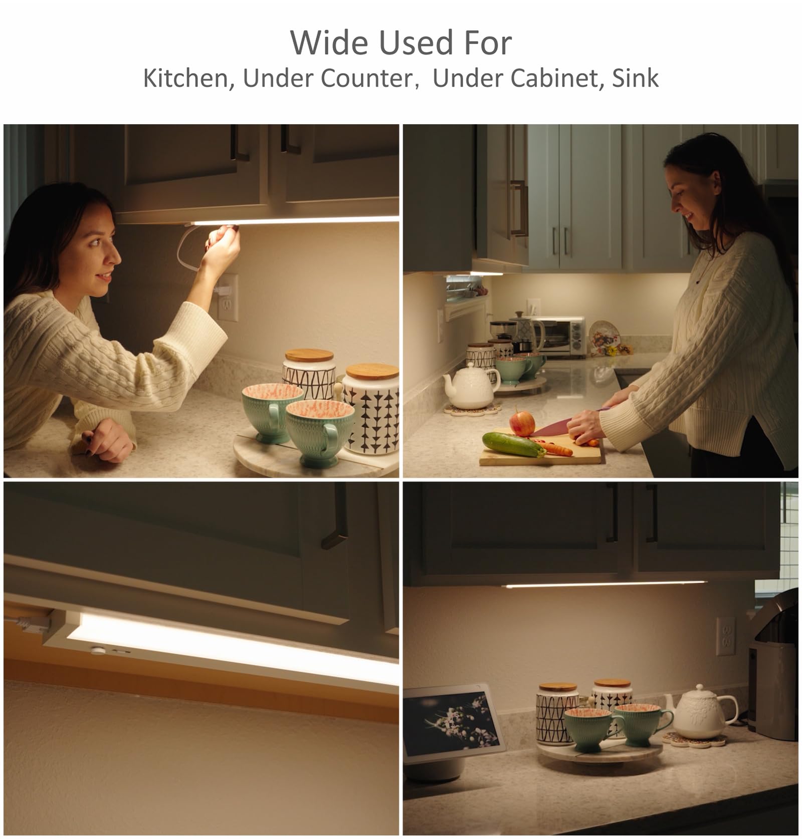 Leetdud 32in LED under-cabinet light covers wide work areas with consistent light.