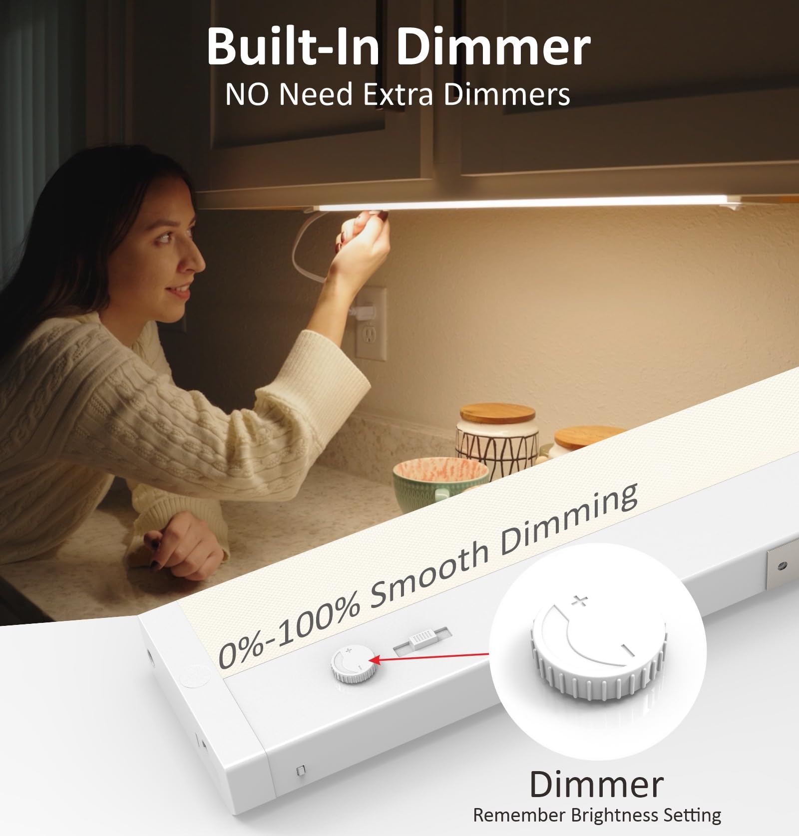 Leetdud under-cabinet light showing 5CCT range for versatile kitchen mood