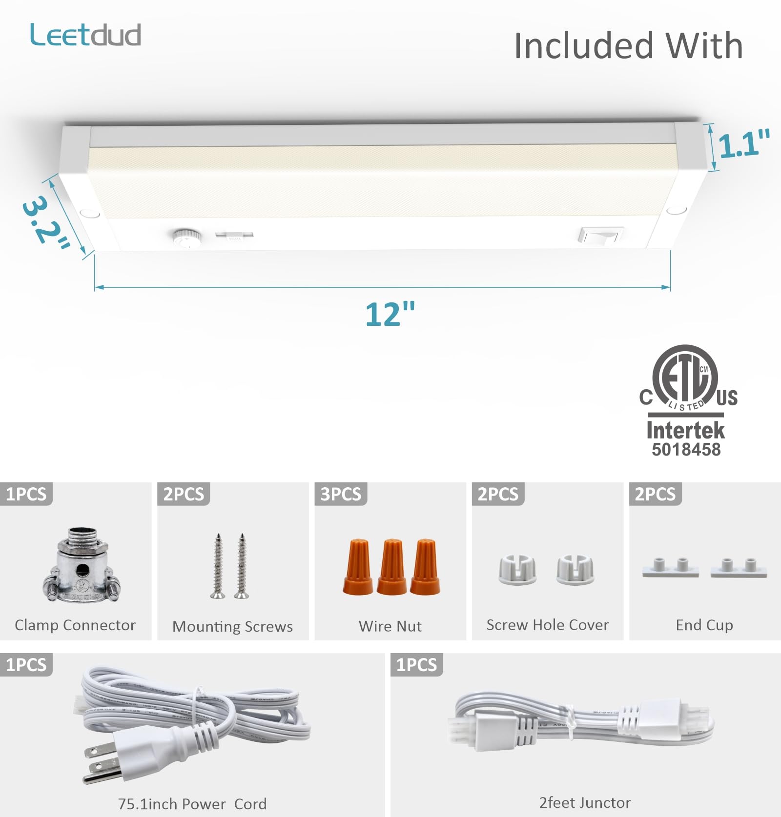 Leetdud anti-glare aluminum fixture reduces eye strain during food prep.