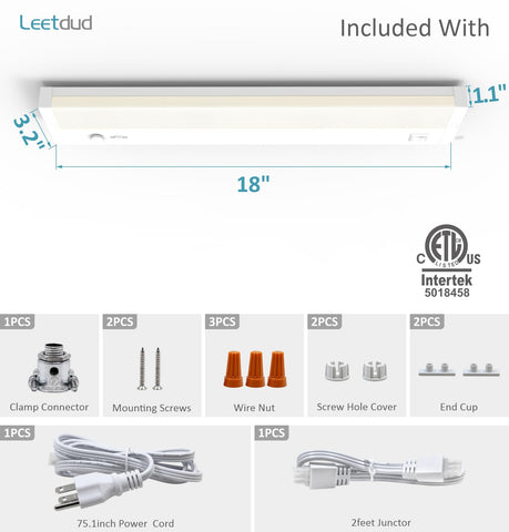 Leetdud white low-profile under-cabinet light blends with cabinetry
