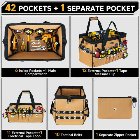 LEFOR·Z 18.5-inch bag with reinforced stitching and metal buckles for heavy-duty use