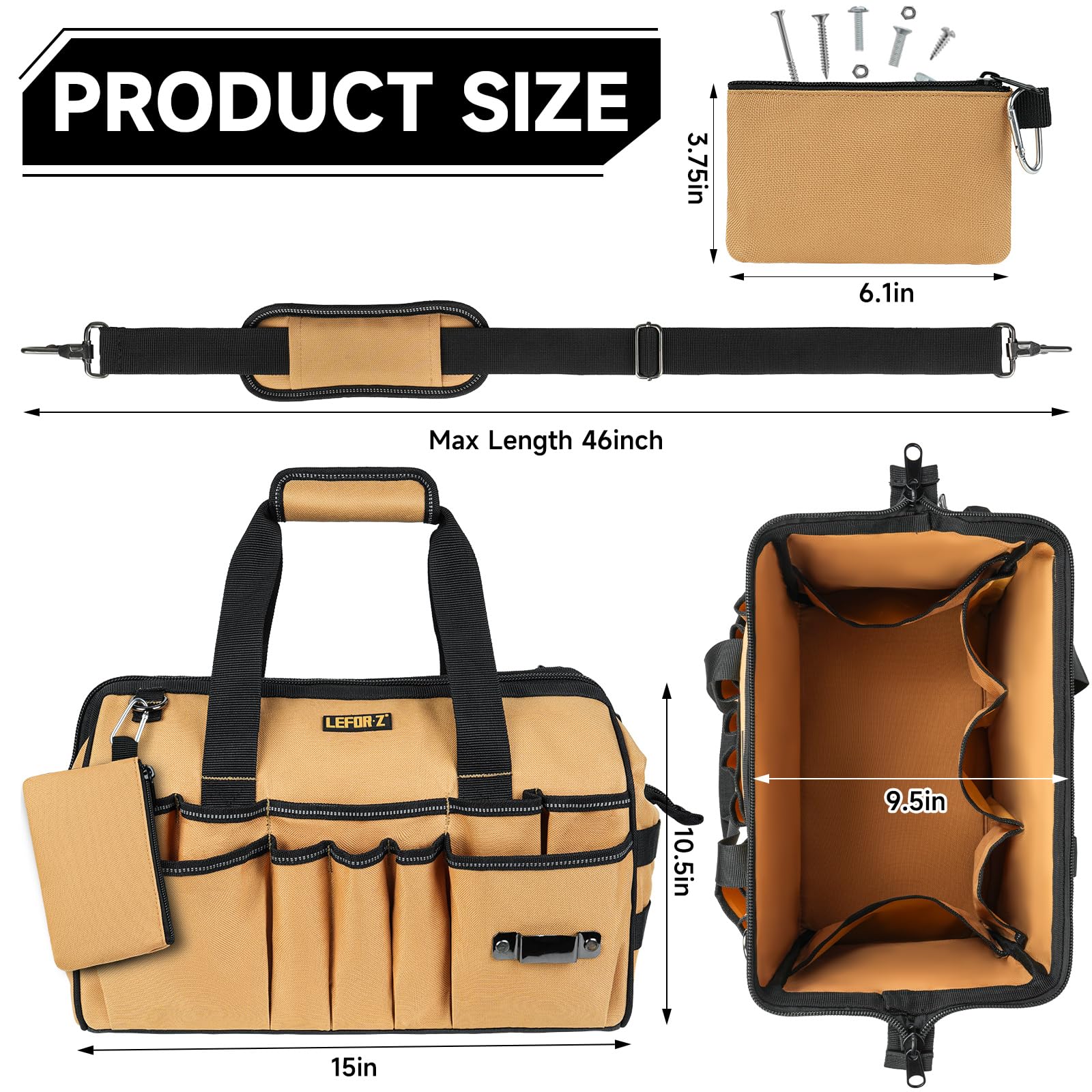 LEFOR·Z 38-pocket layout keeps tools neatly organized for efficient work.