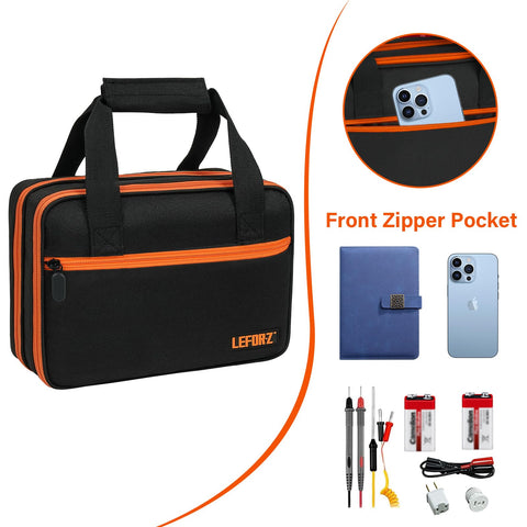 Compact design with sturdy handle for easy carrying.