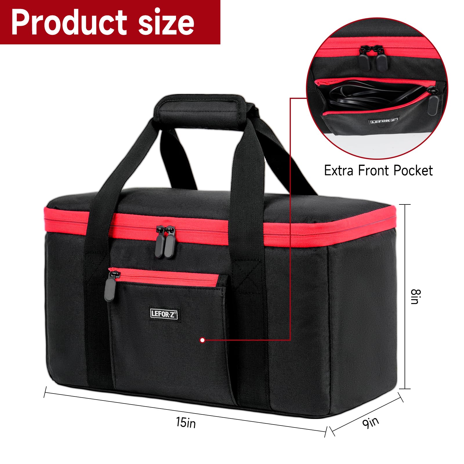 LEFOR·Z tear-resistant polyester exterior shields gear from dust and scratches.