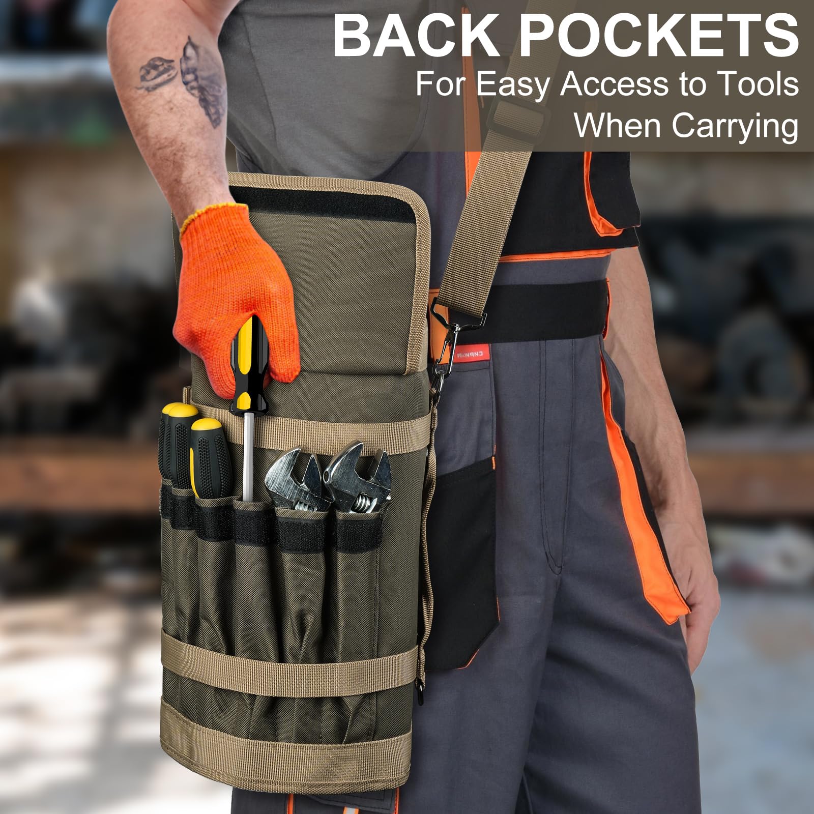 LEFOR·Z tool bag includes two detachable pouches with D-rings