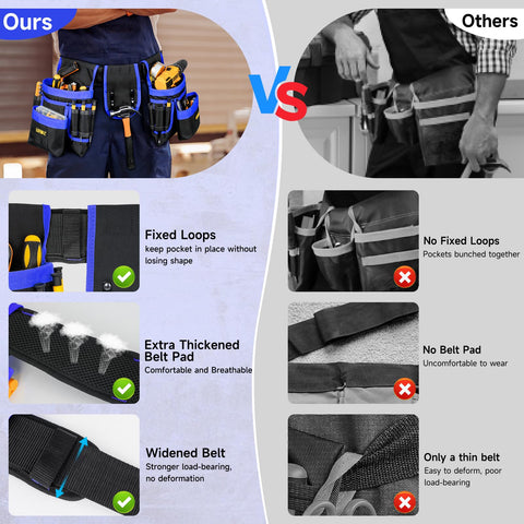 LEFORZ tool belt with detachable pockets for customizable tool setup.