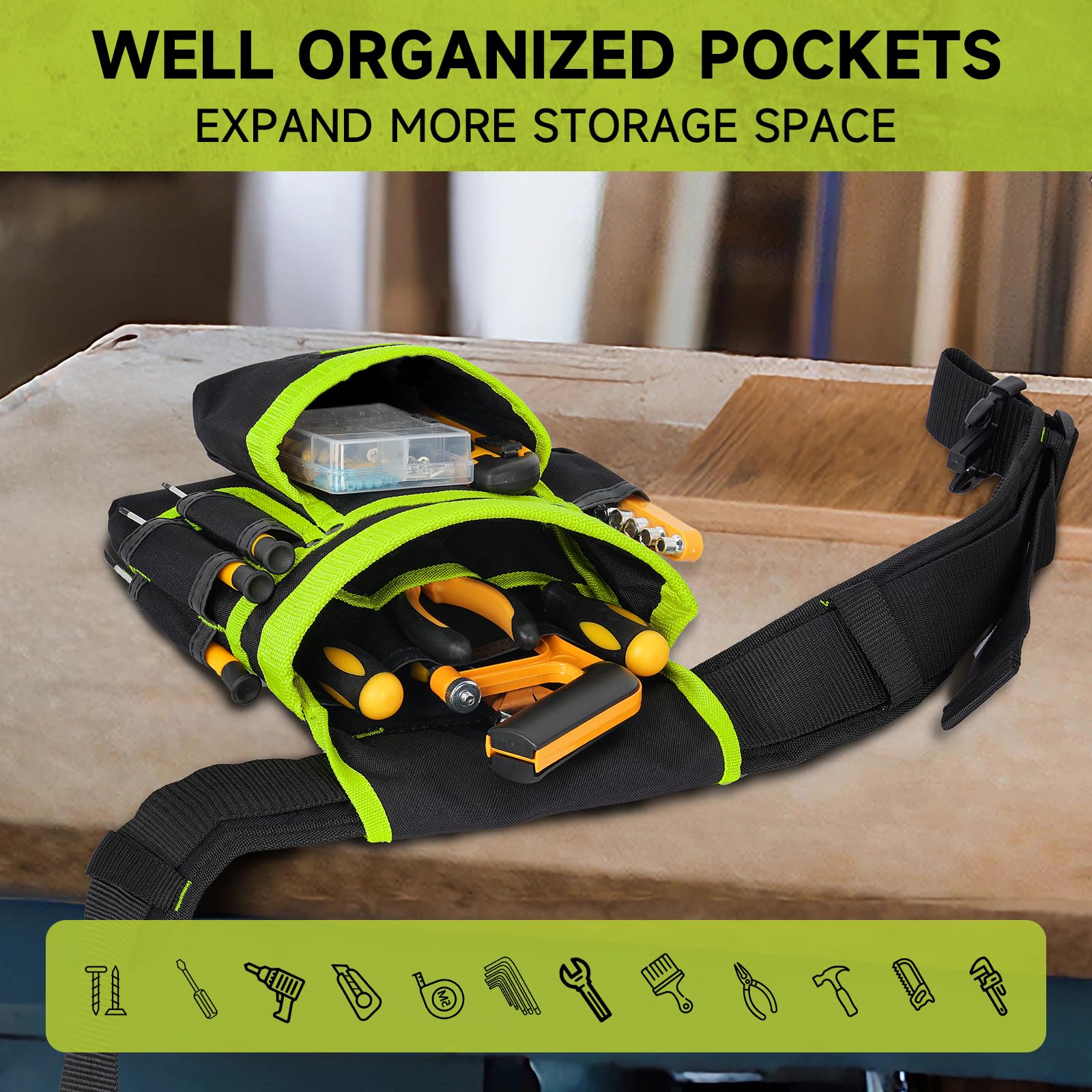 LEFOR·Z tool belt detachable pockets let you customize your tool setup.