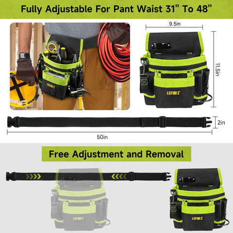 Detachable pockets on LEFOR·Z belt for flexible tool placement