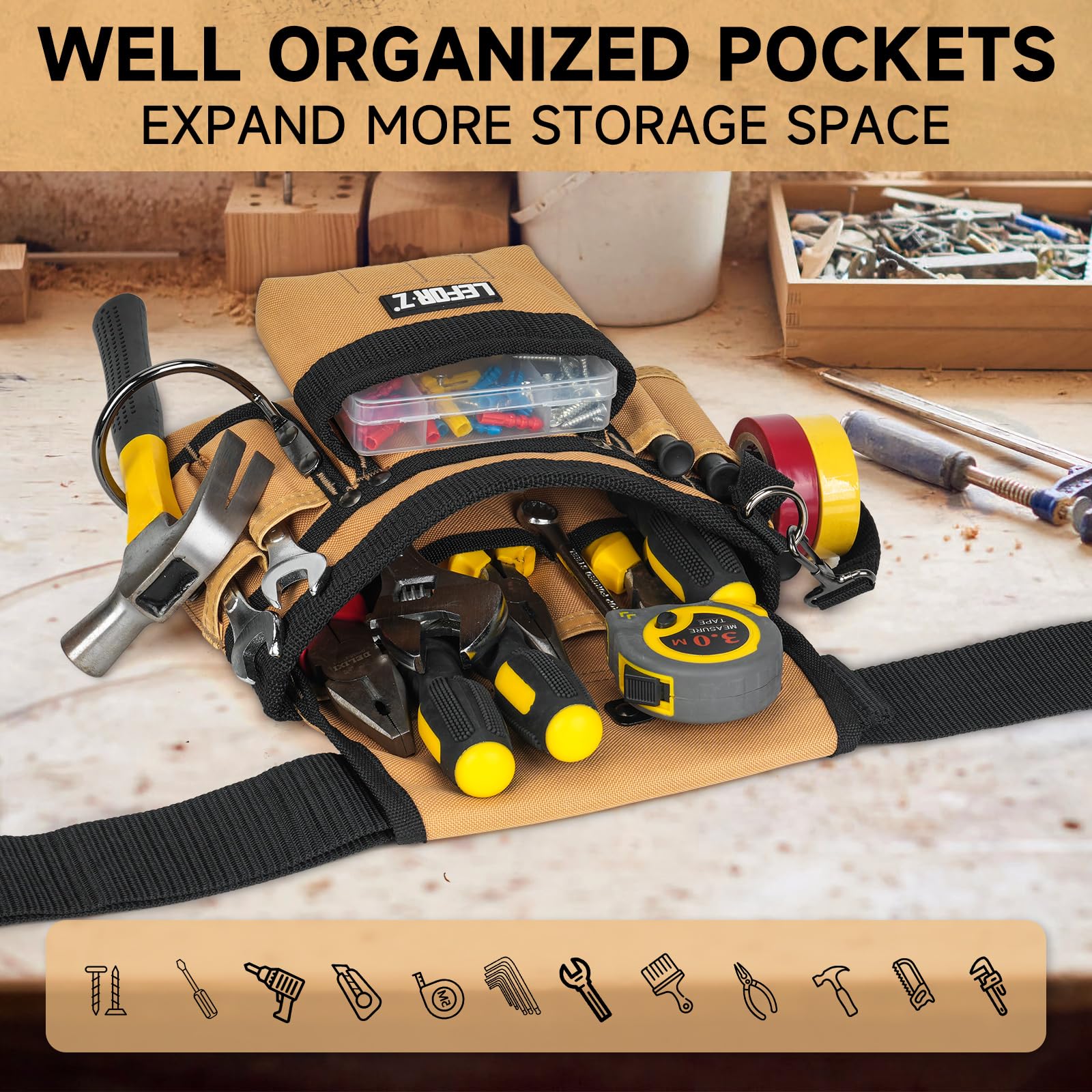 LEFOR·Z magnet design safely holds nails and screws.