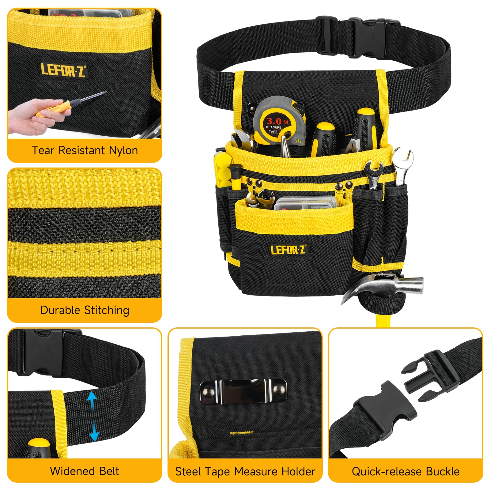 LEFOR·Z detachable pouches can move position for preferred workflow.