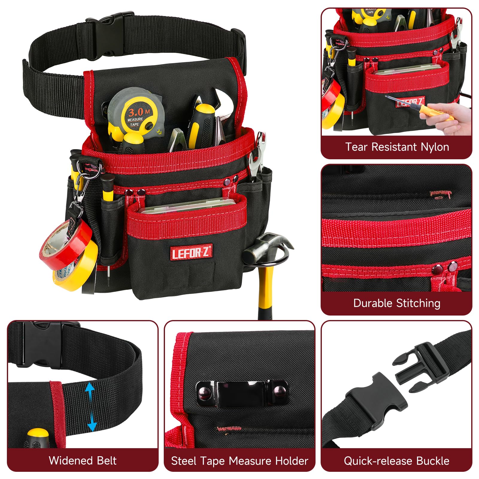 LEFOR·Z tape-measure clip secures measures for fast work.