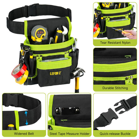Tape measure clip on LEFOR·Z belt keeps measurements handy