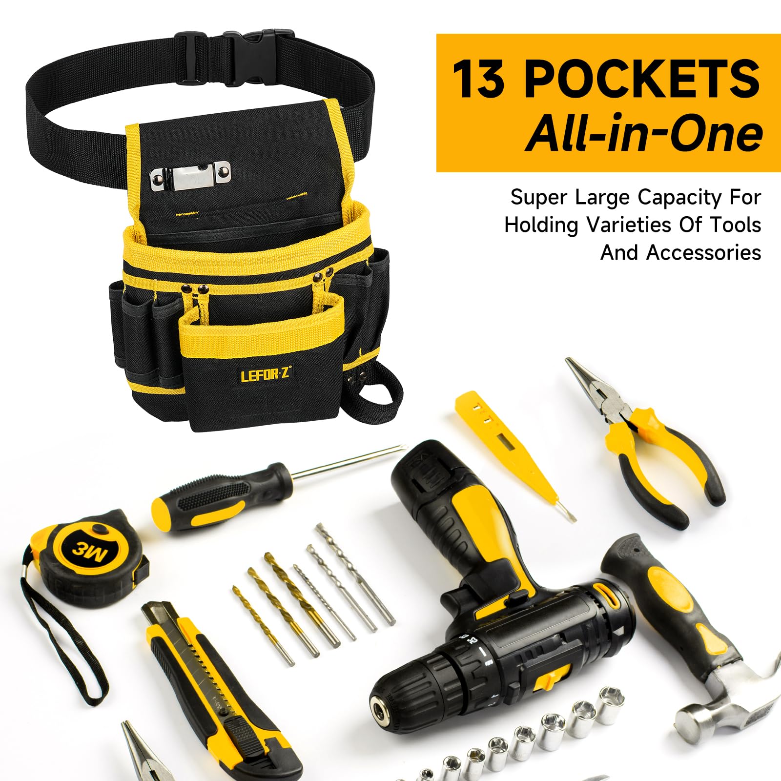 LEFOR·Z heavy-duty nylon resists tearing for tough work days.