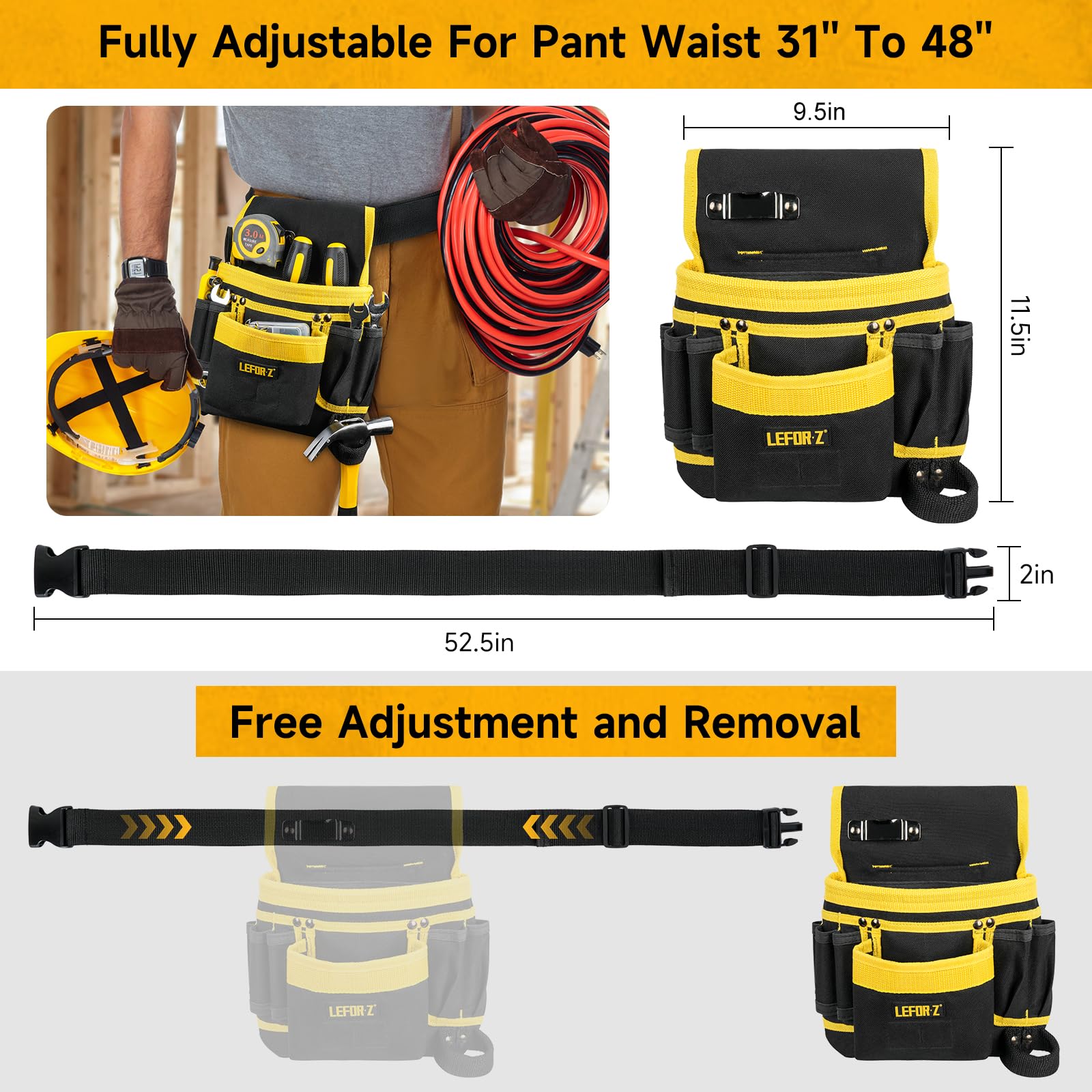 LEFOR·Z belt with wide ergonomic strap reduces waist fatigue during long shifts.