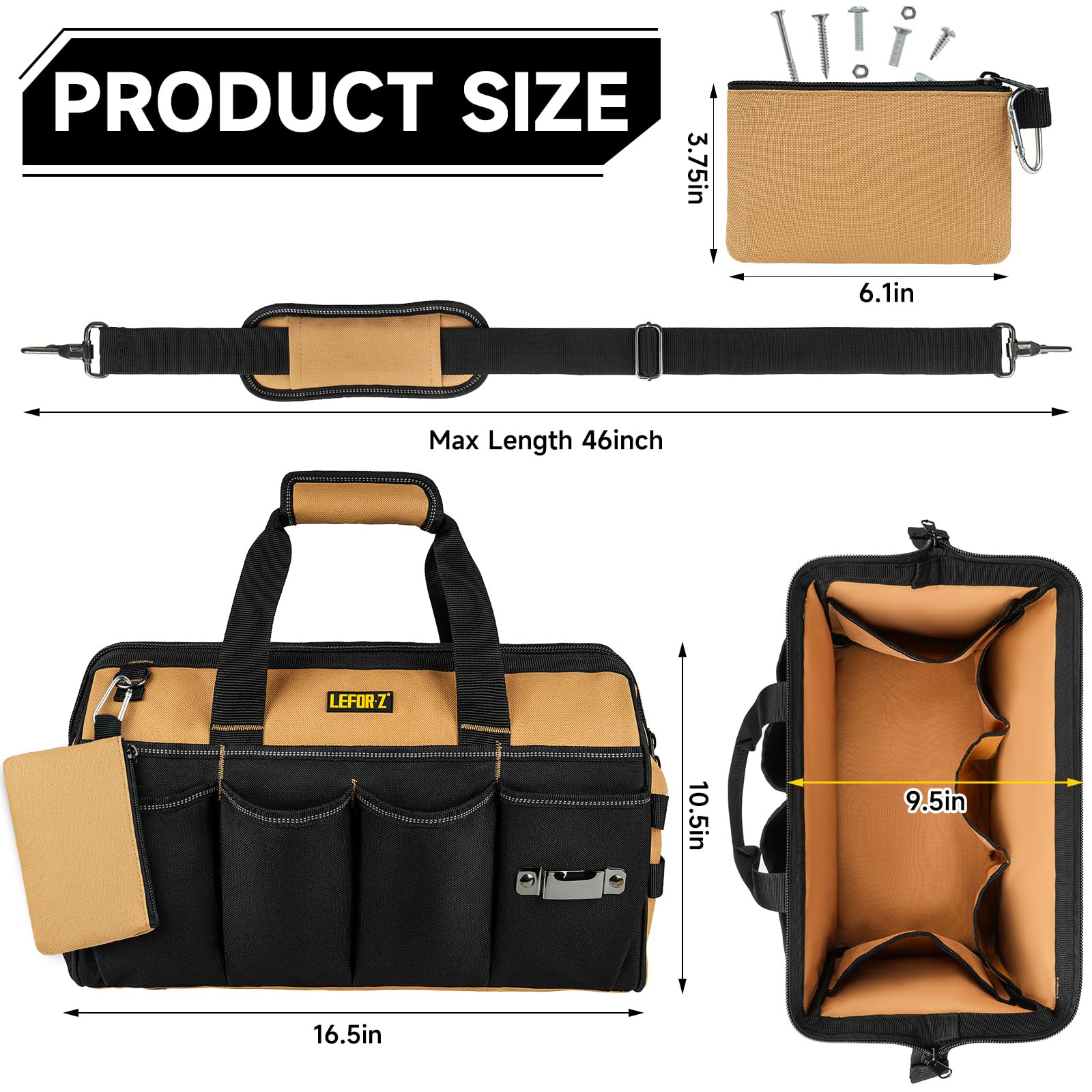 LEFOR·Z 27-pocket bag keeps screwdrivers, wrenches, and bits neatly organized