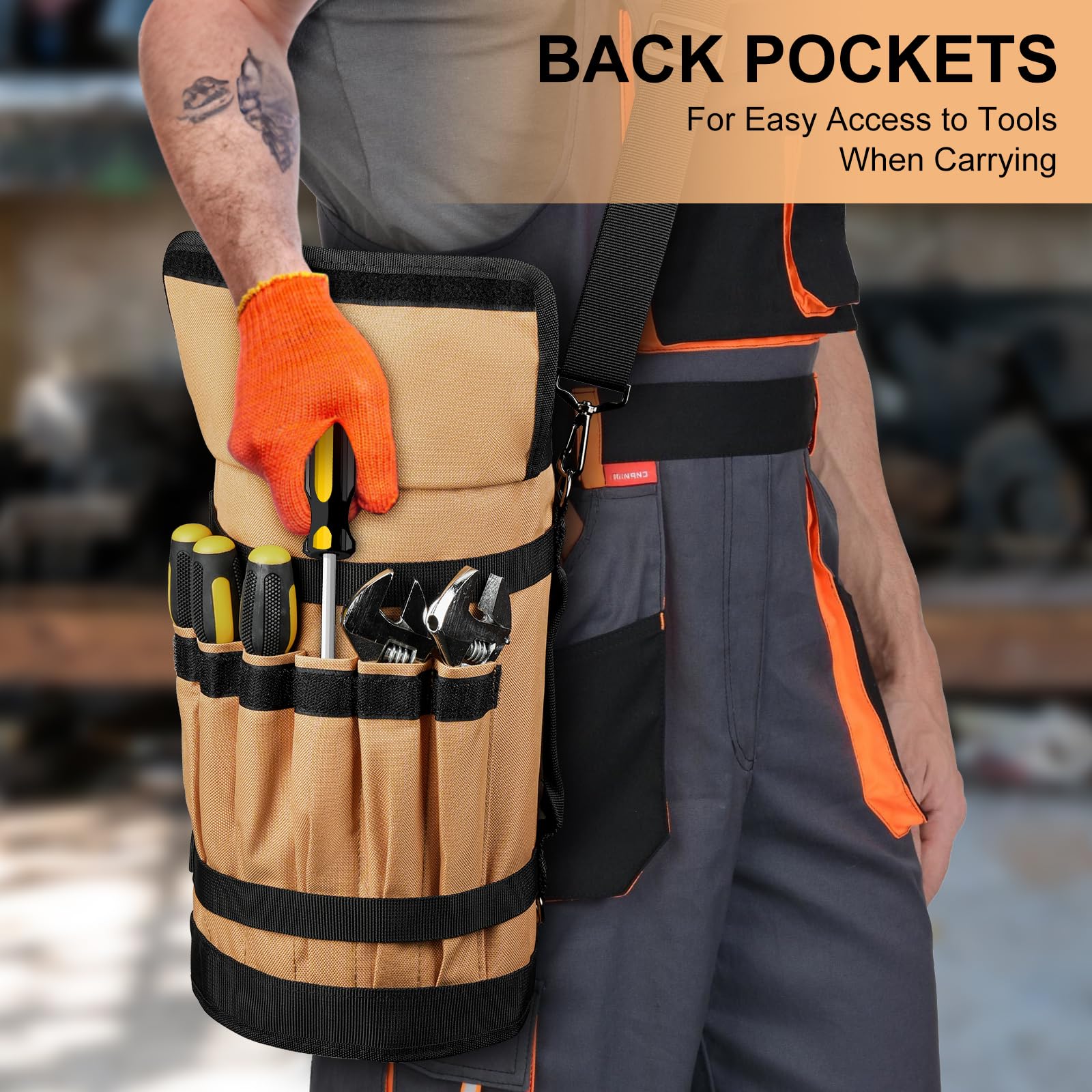 LEFOR·Z toolbag label pockets help categorize tools for faster access.